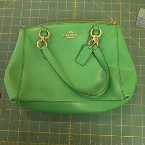 Coach Green Leather Women's Bag and Wallet